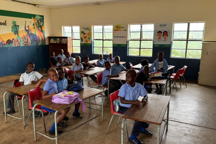 Pupils in a classroom at Evane Intermediate School